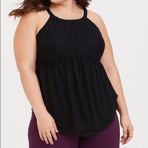 TORRID Lace Chiffon Peplum Tank